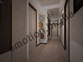 длинный коридор в трехкомнатной квартире