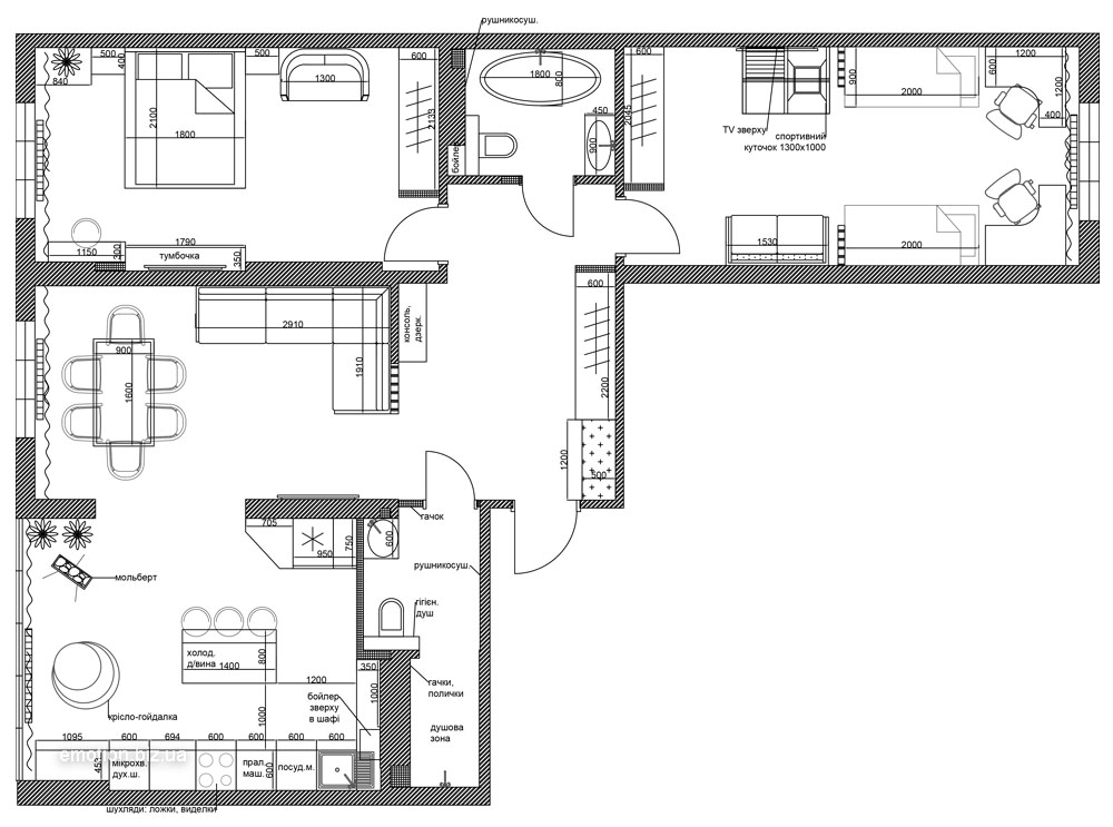 план перепланировки и расстановки мебели в трехкомнатной квартире