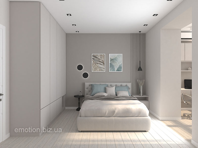 светлый и функциональный дизайн спальни