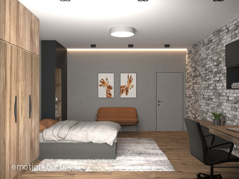 интерьер комнаты в стиле loft