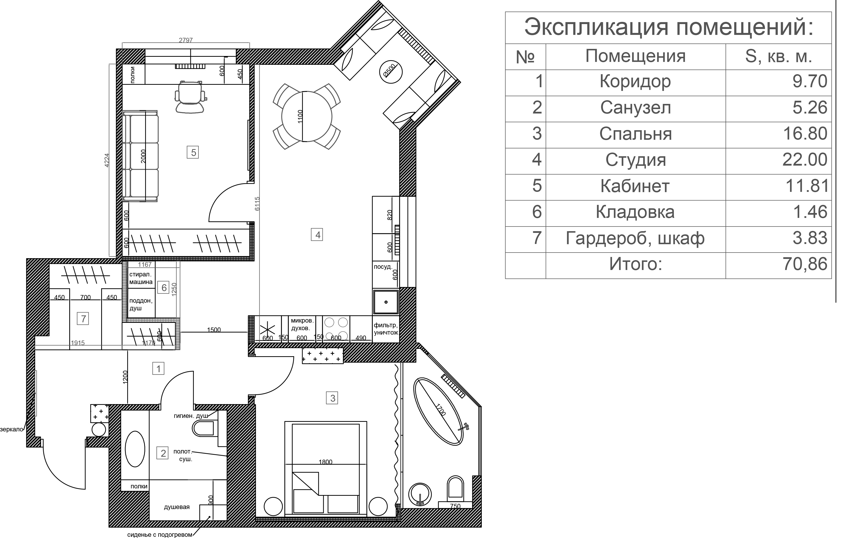 перепланировка двухкомнатной квартиры, ул. Бакинская 37Д